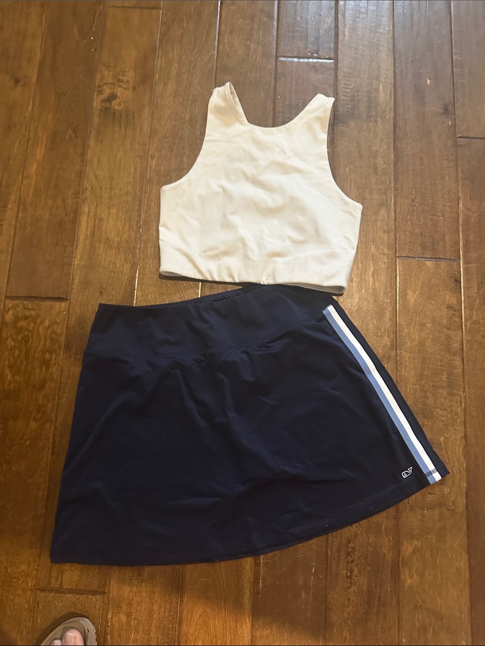 Vineyard Vines Navy Skirt with Light Blue & White Side Stripes
